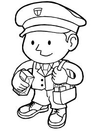 letter carrier postal service worker coloring pages  printable