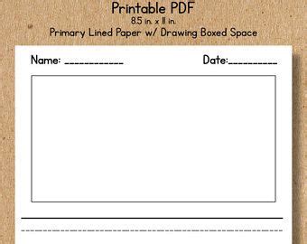 printable  primary lined paper  drawing boxed space great