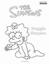 Maggie Simpson Coloring Pages Simpsons Getcolorings Getdrawings sketch template