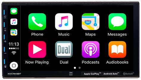 dual electronics xdcpabt  double din  dash car stereo  apple carplay android auto
