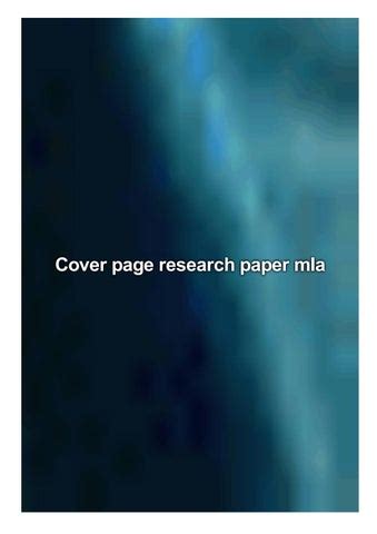 cover page research paper mla  reyes sarah issuu