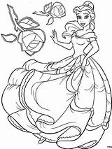 Coloring Pages Belle Disney Princess Popular sketch template