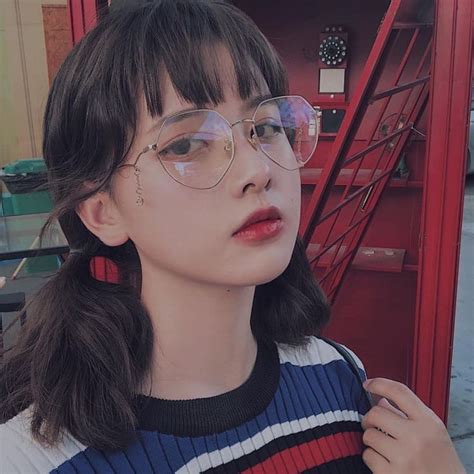 Girl With Glasses Cute Korean Girl Ulzzang Girl Selca