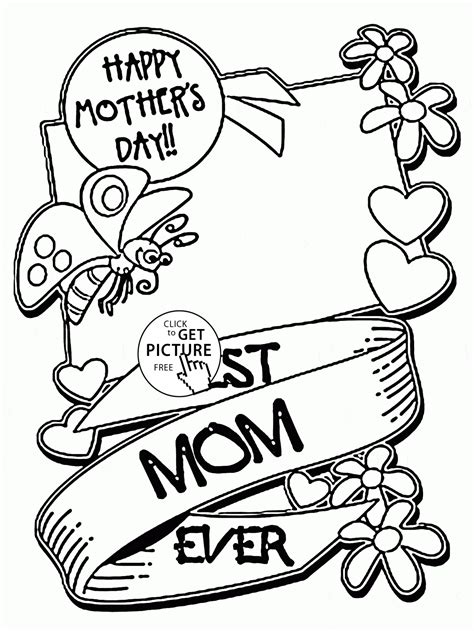gambar mother day coloring pages kids printable  mom page
