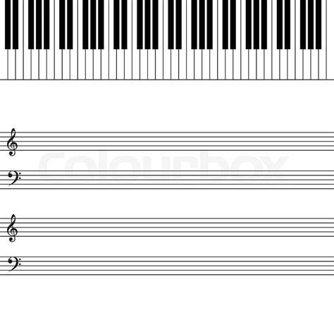 illustration  piano key  blank  sheet stock vector colourbox