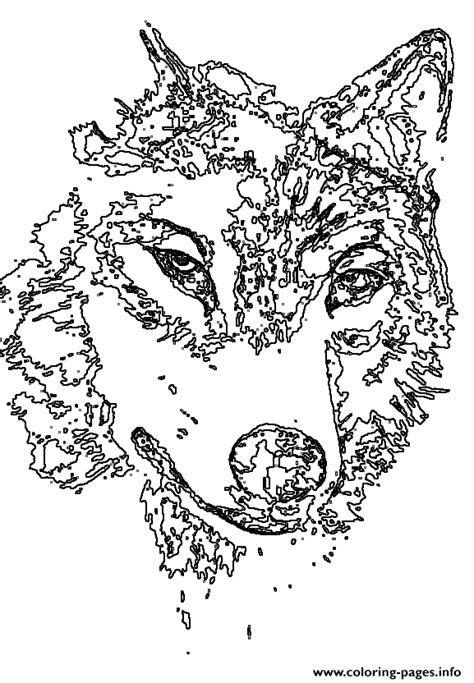 animal wolf head coloring pages printable