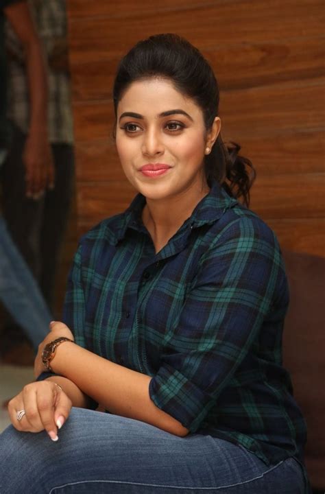 Poorna Hot Latest Photos In Tight Blue Jeans And Shirt Telugu Actress