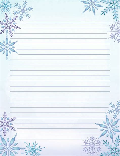 printable winter writing paper discover  beauty  printable