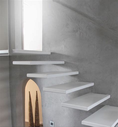 combination   polyurethane stairs  frescolori wall plaster