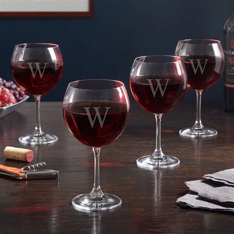 personalized red wine glasses set