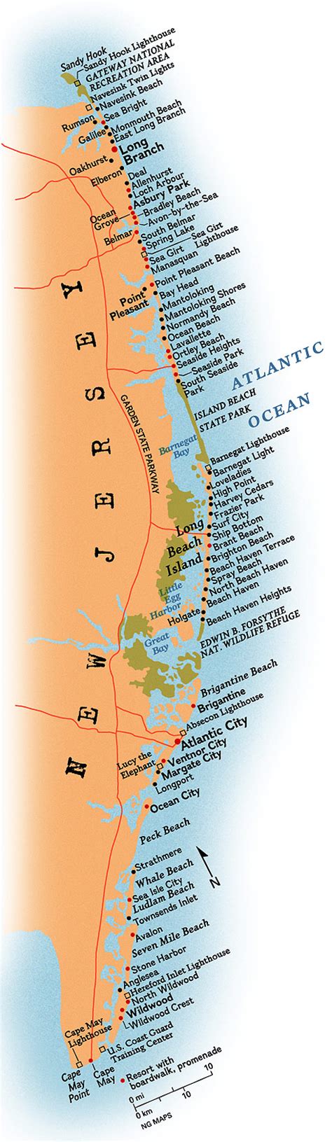 jersey shore map  beaches