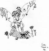 Gothic Tinkerbell Coloring sketch template