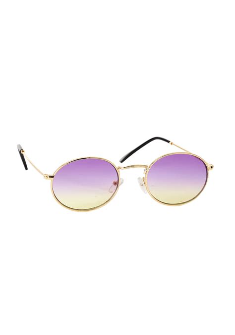 Gold Rim Glasses W Purple Fade