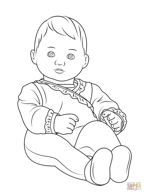 printable baby doll coloring pages
