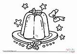 Pudding Christmas Colouring Pages Village Activity Explore sketch template