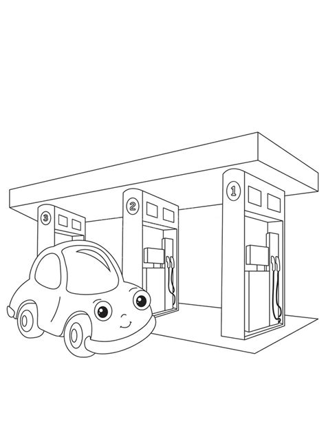gas station coloring pages
