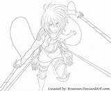 Mikasa Ackerman Lineart Pirateboard sketch template