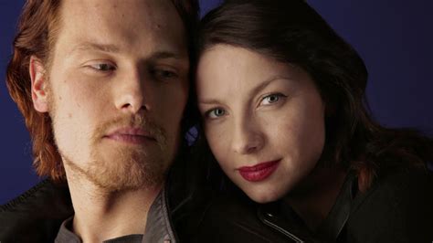 new photo and interview of sam heughan and caitriona