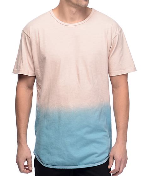eptm 2 tone dip dye dusty pink and blue t shirt