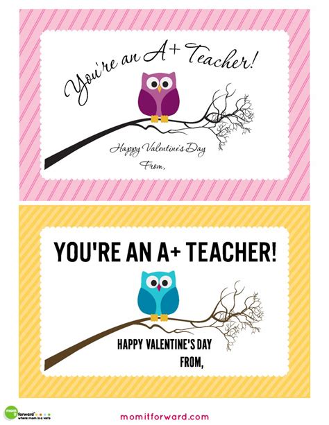 teacher valentines day cards printable mom  forwardmom