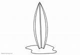 Surfboard Coloring Pages Line Drawing Simple Printable Color Kids Print sketch template
