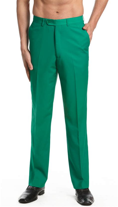 emerald green dress pants  men concitor clothing