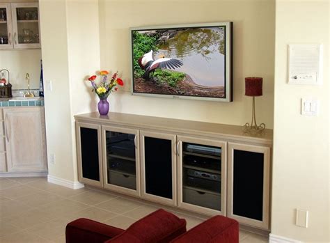 hand crafted custom built  tv credenza stand  wall