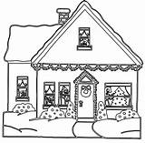 Christmas House Coloring Houses Decorations Pages Decoration Colouring sketch template