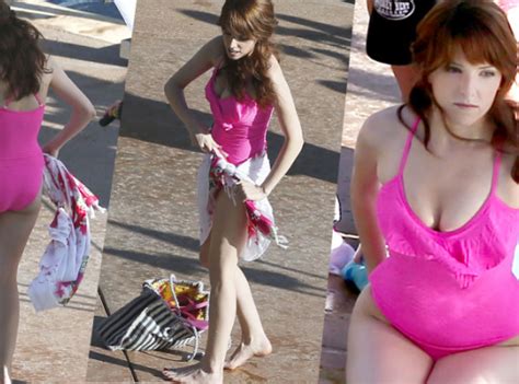 pretty in pink anna kendrick amazes in one piece swimsuit on set of upcoming film in hawaii