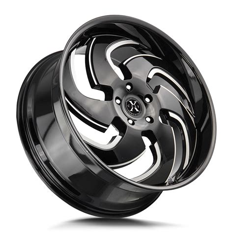 wheel  xcess  gloss black milled strada wheels