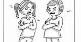 Kids Friendship Conflicts Boy Girl sketch template