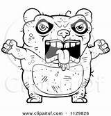 Ugly Panda Cartoon Clipart Coloring Angry Outlined Vector Thoman Cory Regarding Notes sketch template