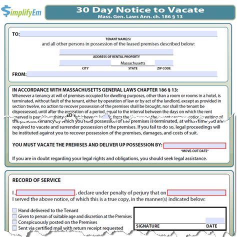 sample  day notice  quit  document template