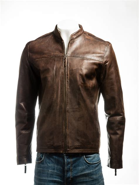 simple brown leather jacket men jacket mauvetree