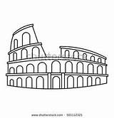 Kids Colosseum Easy Rome Roman Drawing Draw Drawings Coloring Pages Romans sketch template