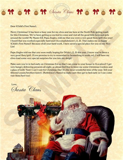 buy north pole letters personalized christmas letter  santa claus