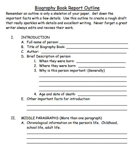 book outline templates   ms word