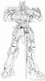 Optimus Pintar Sword Ausmalen Bumblebee Dibus Transformer Extinction Kratos Beast Robot öffnen sketch template