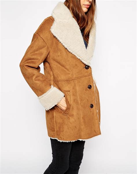 image   asos faux fur coat  vintage shearling