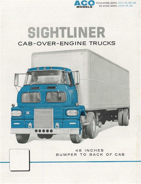 ih international sightliner cab  engine trucks sales brochure aco