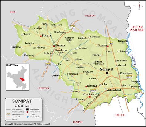 sonipat district map haryana india