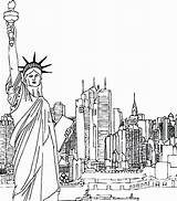 York Coloring Pages Building State Empire Subway City Nyc Landmarks Statue Liberty Skyline Drawing Colouring Newyork Color Getcolorings Printable Manhattan sketch template