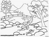 Outline Drawing Nature Scenery Landscape Kids Blank Coloring Pages Drawings Color Beautiful Easy Watercolor Scenes Printable Step Children Landscapes Getdrawings sketch template