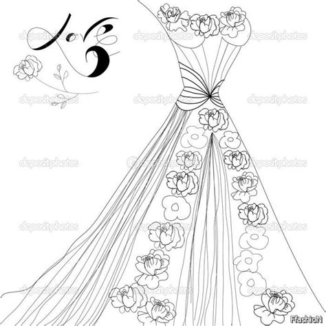 wedding dress coloring page   wedding coloring pages