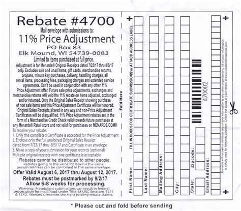 menards  price adjustment rebate purchases   struggleville
