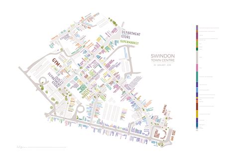 swindon town centre typographic map kate parsons assorted images