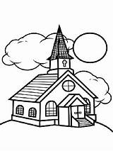 Church Coloring Pages Printable Color Childrens Churches Children Getcolorings Print Printablee Via Getdrawings Clouds sketch template