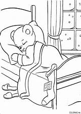 Coloring Pages Sleeping Christmas La Bear Oso El Va Teddy sketch template