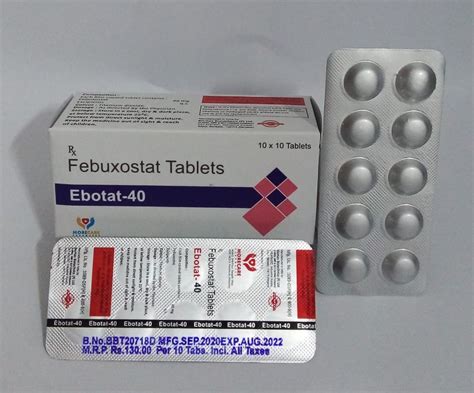 ebotat  febuxostat tablets  mg  prescription  rs box  panchkula