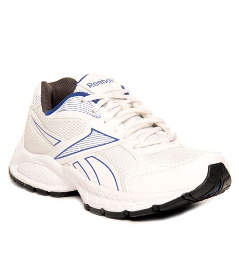 reebok united runner iv lp white blue running shoes  rs pair